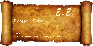Ernyei Edvin névjegykártya